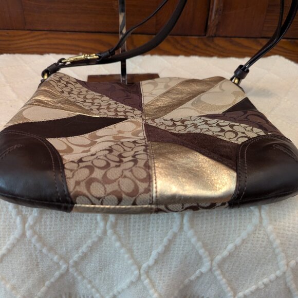 Coach Y2K Chevron Suede Patchwork bag F17706 - Picture 6 of 11